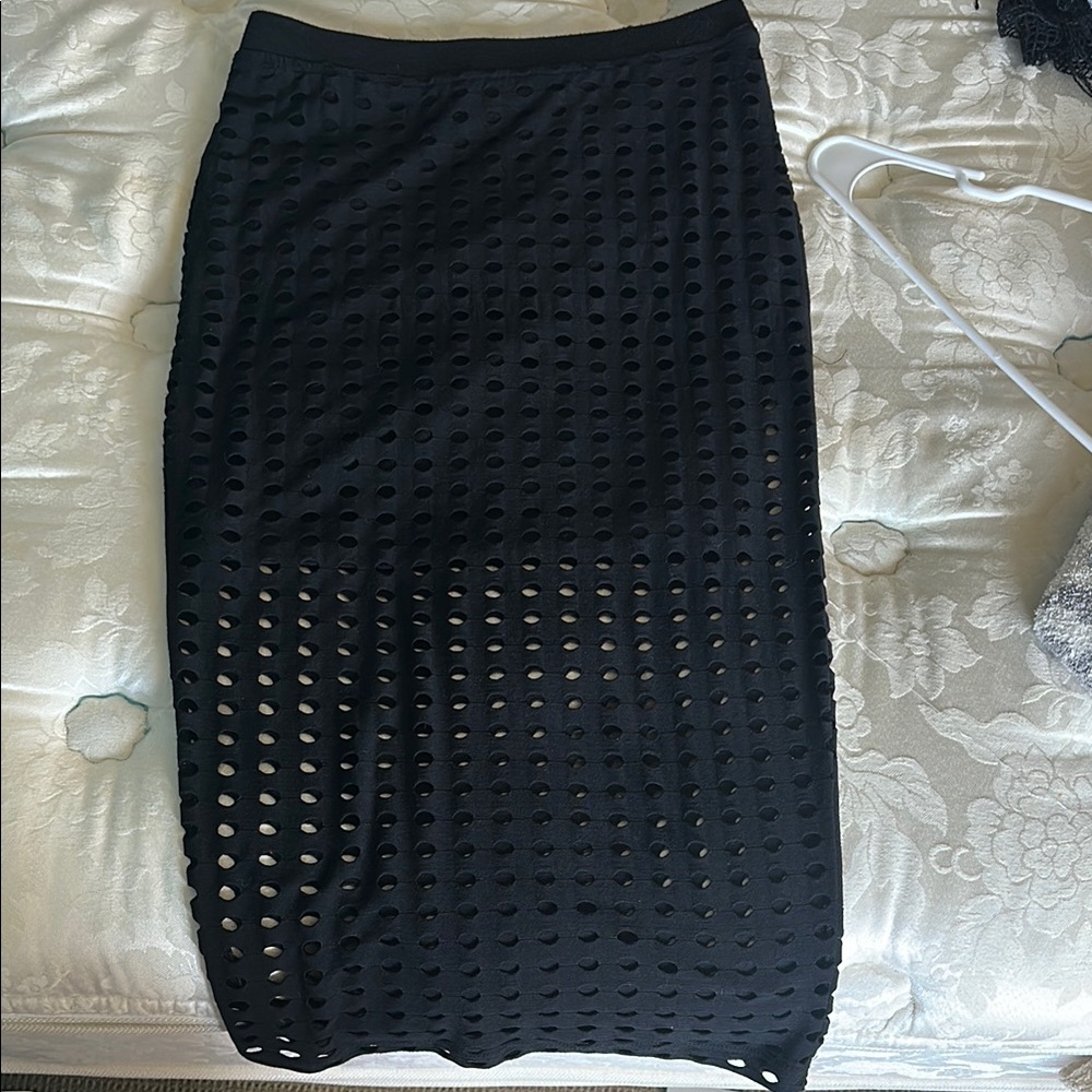 Black midi Skirt with cutouts